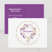 Bloemen Vrouw teken Vrouwendag 20 maart Briefkaart (Voorkant / Achterkant)