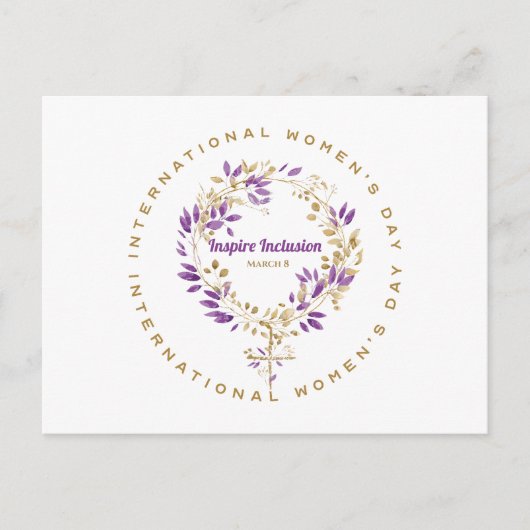 Bloemen Vrouw teken Vrouwendag 20 maart Briefkaart (Voorkant)