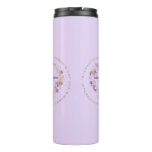 Bloemen Vrouw teken Vrouwendag 20 maart Thermosbeker (Achterkant)