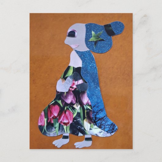 Bloemen vrouw wenst je fijne grootoudersdag briefkaart (Voorkant)