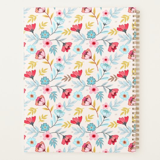 Bloemen Vrouwelijk Roze Blauwe Crème Kleurrijk Mon Planner (Achterkant)