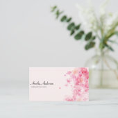 Bloemen Vrouwelijke Roze Make-up Artiest Haar Styl Visitekaartje (Staand voorkant)