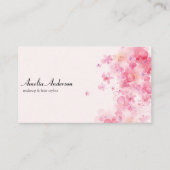 Bloemen Vrouwelijke Roze Make-up Artiest Haar Styl Visitekaartje (Voorkant)