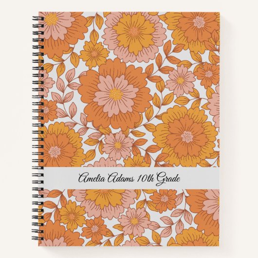 Bloemen Vrouwelijke School Girly Notitieboek (Voorkant)