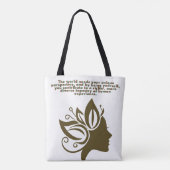 Bloemen Vrouwelijke Silhouette Inspirerend Canvas  Tote Bag (Achterkant)