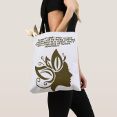 Bloemen Vrouwelijke Silhouette Inspirerend Canvas  Tote Bag (Dichtbij)