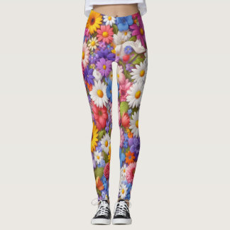 Bloemen Vrouwen Leggins, Kleurrijke vrouwen Lagins Leggings