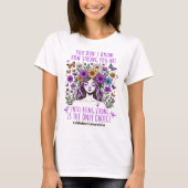 Bloemen Vrouwen Sterke Alzheimer Ondersteuning T-shirt (Voorkant)