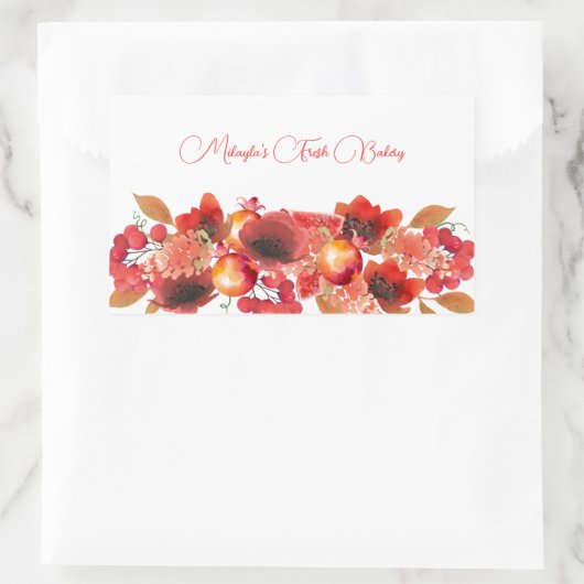 Bloemen, Vruchten en Bessen Voedsel Sticker (Tas)