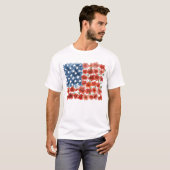 Bloemen VS Vlag Patriottisch 4e juli T-shirt (Voorkant volledig)