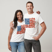 Bloemen VS Vlag Patriottisch 4e juli T-shirt (Unisex)