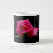 Bloemen w / Verse; rode rozenbloesem, Psalm 37:7 Grote Koffiekop (Voorkant)