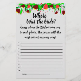Bloemen Waar was de bruid? Shower Game Kaart Flye