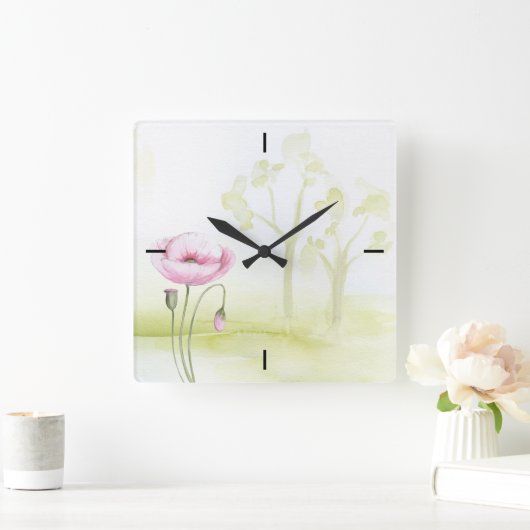 Bloemen wandklok (Huis)