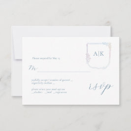 Bloemen Wapenschild Boho krans bruiloft RSVP Kaart