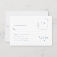 Bloemen Wapenschild Boho krans bruiloft RSVP Kaart