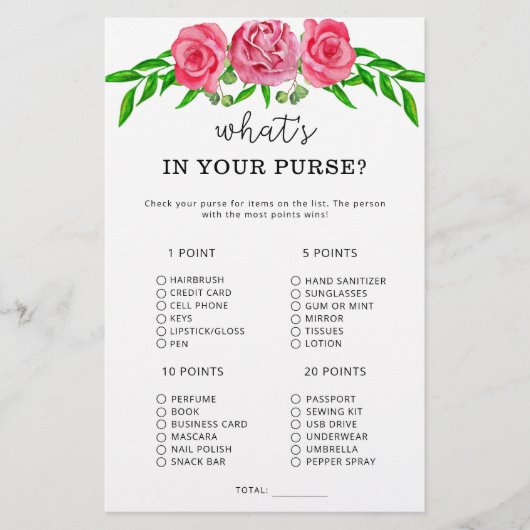 Bloemen wat er in je handtas zit (Voorkant)