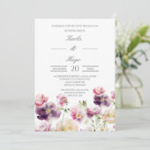 Bloemen water gekleurd Spaans Bruiloft Kaart (Staand voorkant)