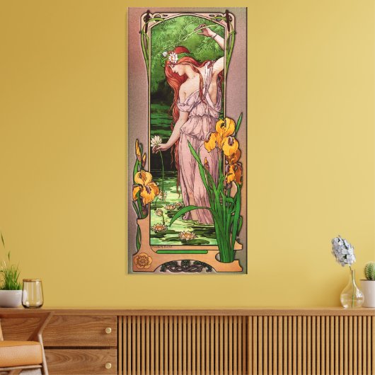 Bloemen water van Élisabeth Sonrel Canvas Afdruk (Insitu (Woonkamer))