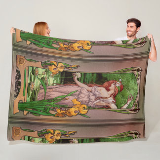 Bloemen water van Élisabeth Sonrel Fleece Deken