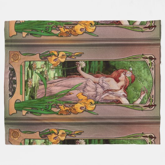 Bloemen water van Élisabeth Sonrel Fleece Deken (Voorkant (Horizontaal))