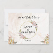 Bloemen Waterkleur rood en wit bloemen Trouwen Notitiekaartje (Voorkant)