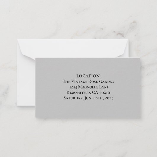 Bloemen Waterkleur rood en wit bloemen Trouwen Notitiekaartje (Achterkant)