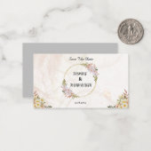 Bloemen Waterkleur rood en wit bloemen Trouwen Notitiekaartje (Voorkant / Achterkant in situ)