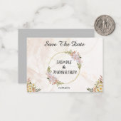 Bloemen Waterkleur rood en wit bloemen Trouwen Notitiekaartje (Voorkant / Achterkant in situ)