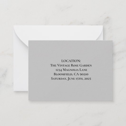 Bloemen Waterkleur rood en wit bloemen Trouwen Notitiekaartje (Achterkant)