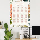 Bloemen Waterverf 12 Tafel Bruiloft Ivoor Poster (Thuiskantoor)