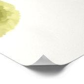 Bloemen Waterverf 12 Tafel Bruiloft Ivoor Poster (Hoek)