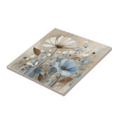 Bloemen Waterverf Abstract Beige Grijs Tegeltje (Zijkant)