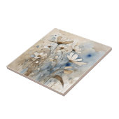 Bloemen Waterverf Abstract Beige Grijs Tegeltje (Zijkant)