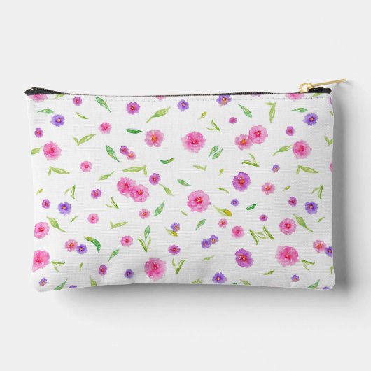Bloemen Waterverf Accessoire Pouch Gift voor Mam Etui (Achterkant)