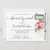 Bloemen waterverf afgelast douchen per brievenbus kaart (Voorkant)