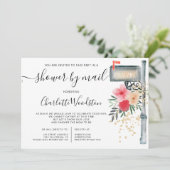 Bloemen waterverf afgelast douchen per brievenbus kaart (Staand voorkant)