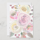 Bloemen Waterverf Afstuderen Aankondiging Foto (Achterkant)