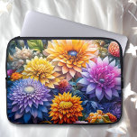 Bloemen Waterverf Ai Art Laptop Sleeve<br><div class="desc">ai art waterverf roze,  paarse en oranje bloemen.</div>