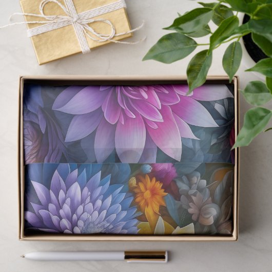 Bloemen Waterverf Ai Art Tissuepapier (Geschenk)