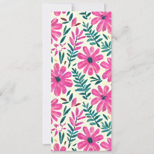 Bloemen Waterverf All Purpose Party Kaart (Achterkant)