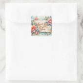 Bloemen Waterverf alleen voor u envelop Vierkante Sticker (Tas)