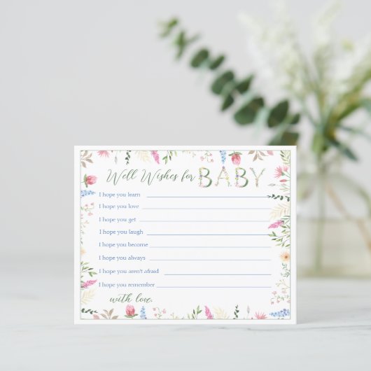 Bloemen Waterverf Alphabet Well Wensen voor Baby (Staand voorkant)