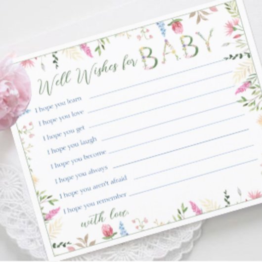 Bloemen Waterverf Alphabet Well Wensen voor Baby