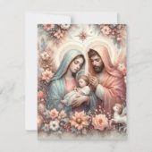 Bloemen Waterverf Baby Jesus Printable papier Kaart (Voorkant)