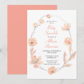 Bloemen Waterverf Baby Sprinkle Kaart (Voorkant / Achterkant)