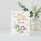 Bloemen Waterverf Beterschap Kaart (Staand voorkant)