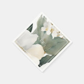 Bloemen Waterverf bladeren Initialen Servet (Hoek)