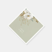 Bloemen Waterverf bladeren sage groen Servet (Hoek)