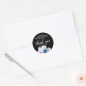 Bloemen Waterverf blauw Dank u Vrijgezellenfeest Ronde Sticker (Envelop)